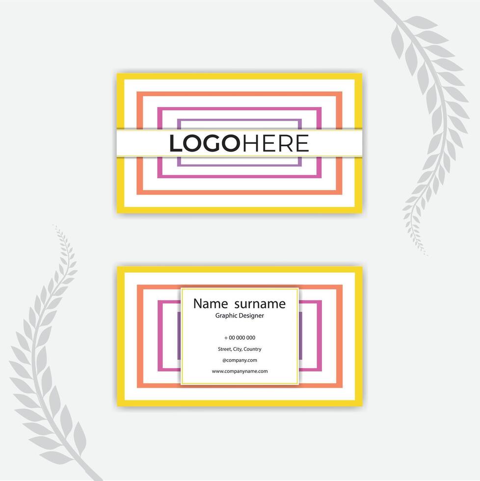 Print a clean and simple business card. vector
