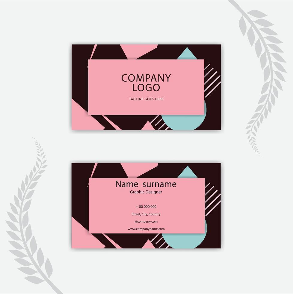 Abstract flat business card template. vector