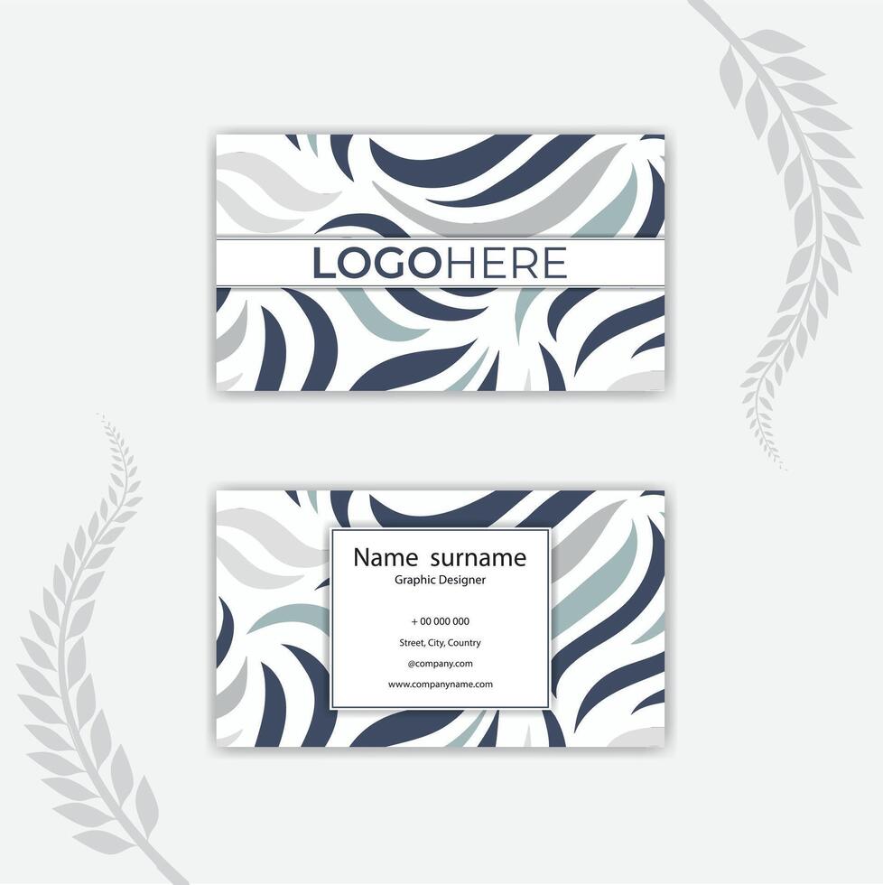 Print Elegant business card template with flowers. vector