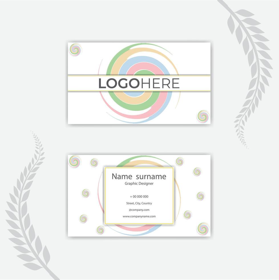 colorful and circles business card template. vector