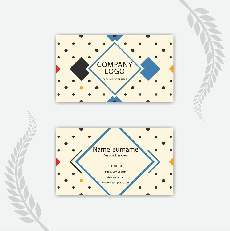 Print Abstract Name Card Design for Business. vector
