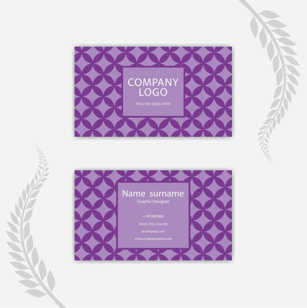Print a purple abstract business card. vector