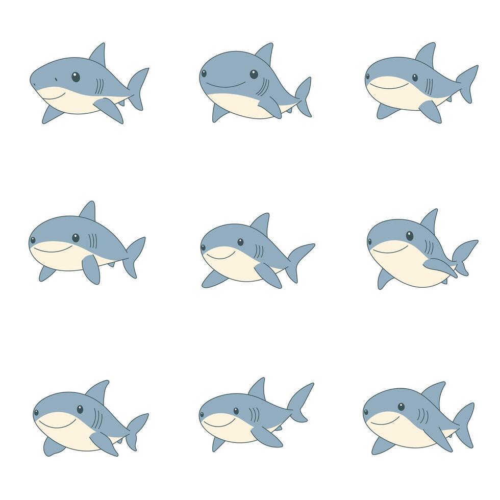 Cute shark clipart design illustration vector