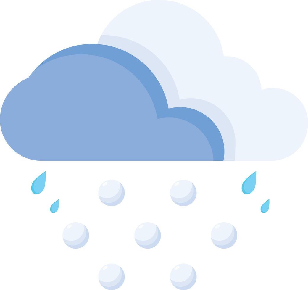 Cloud with Rain and hailstones falling vector