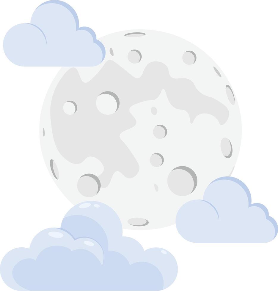 Moon and Clouds vector