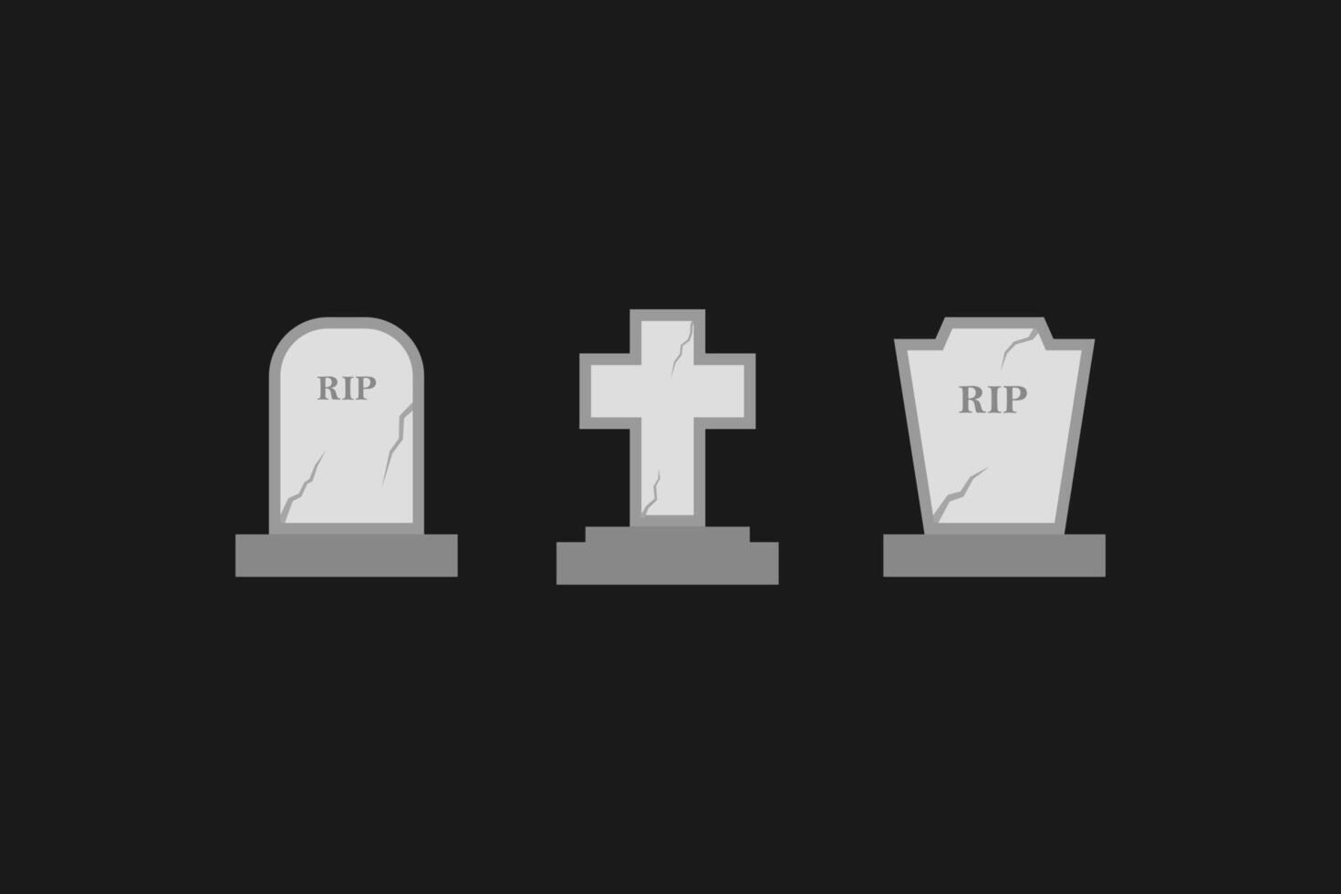 tombstone or cemetery halloween icon set vector