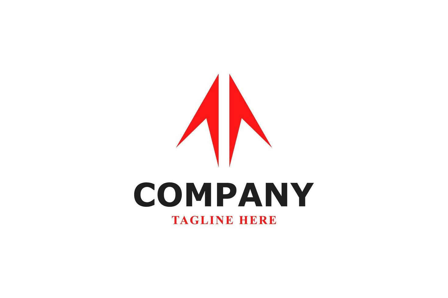 double letter a red arrow modern logo vector