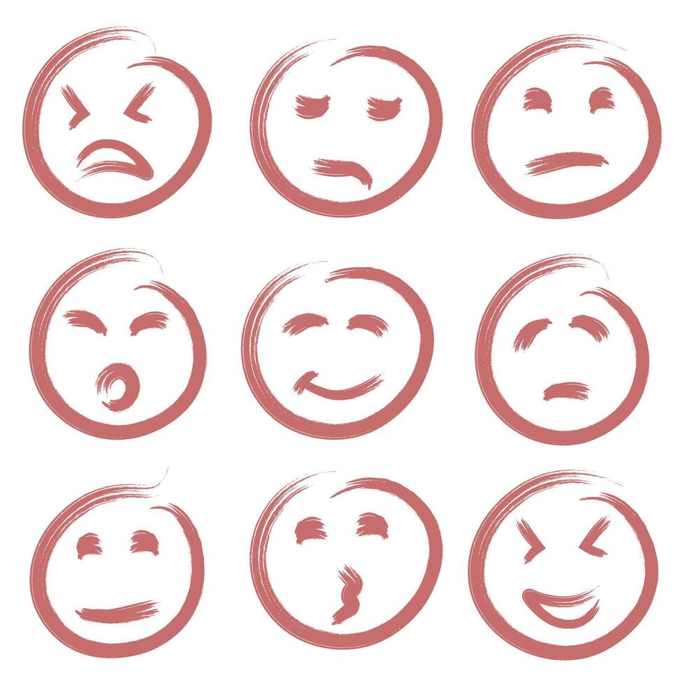 Emoticons. Set of emotions. Different emotions. vector