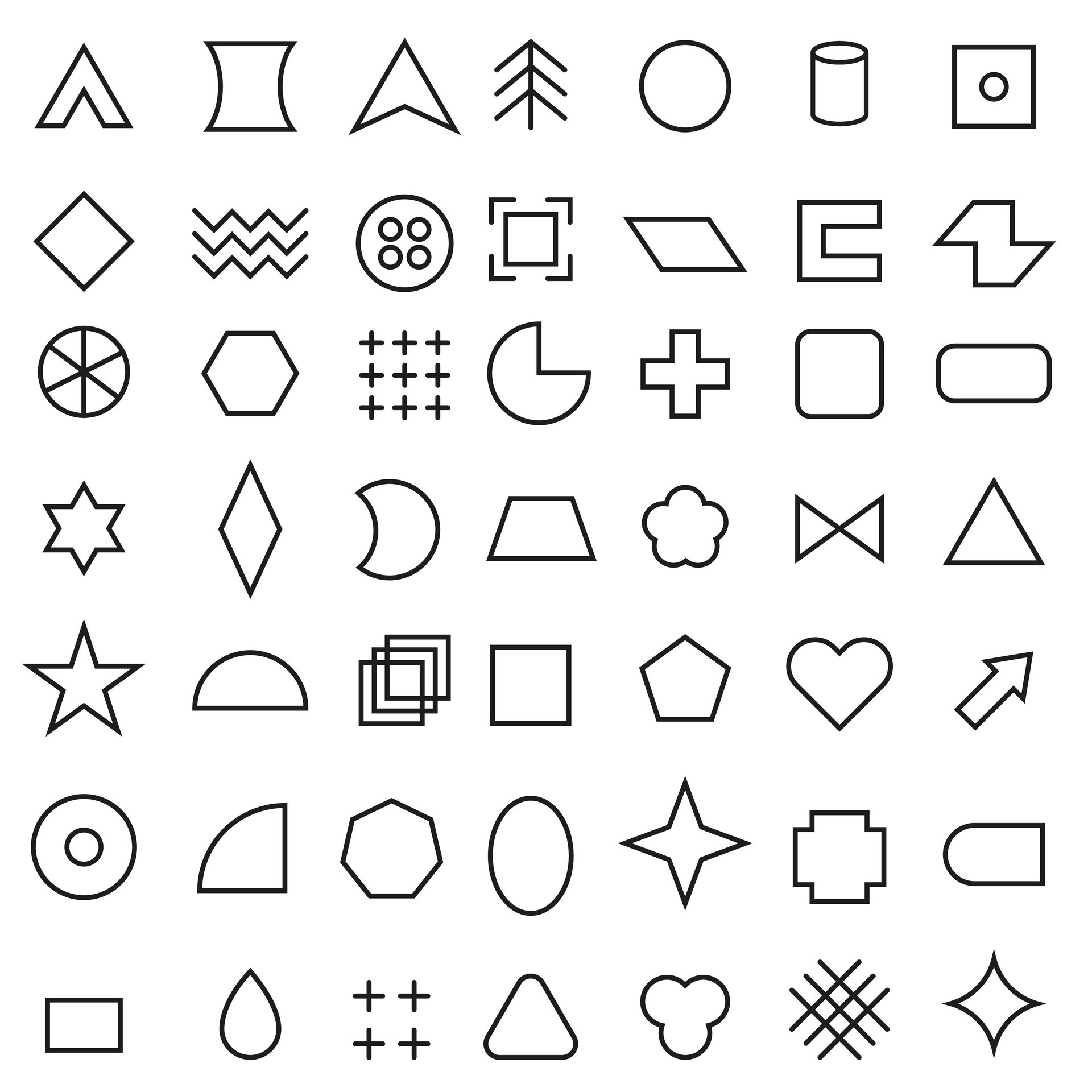 A set of geometric shapes. Simple geometric shapes icon collection ...