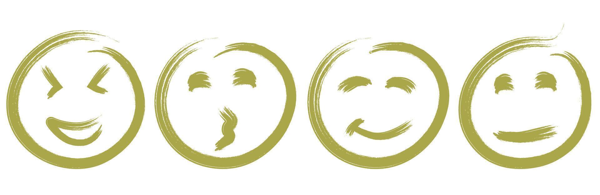 Happy emotions. Emoticons. vector