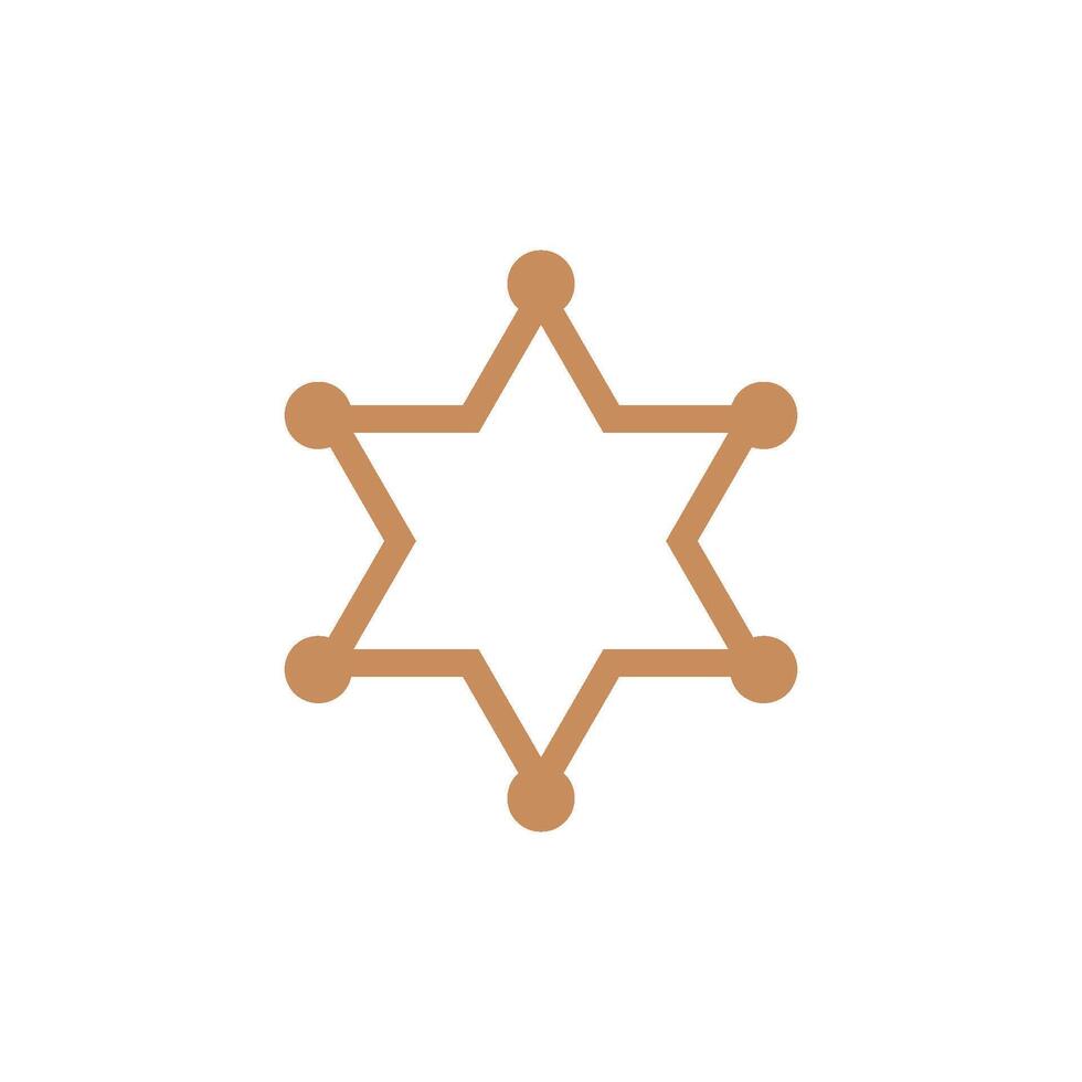 sherrif star icon in trendy flat design vector