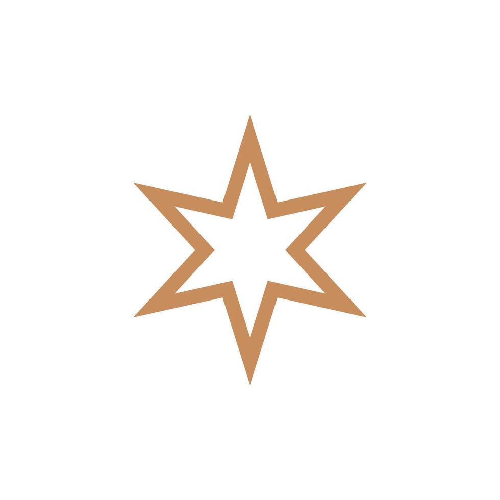 decorative star line template vector