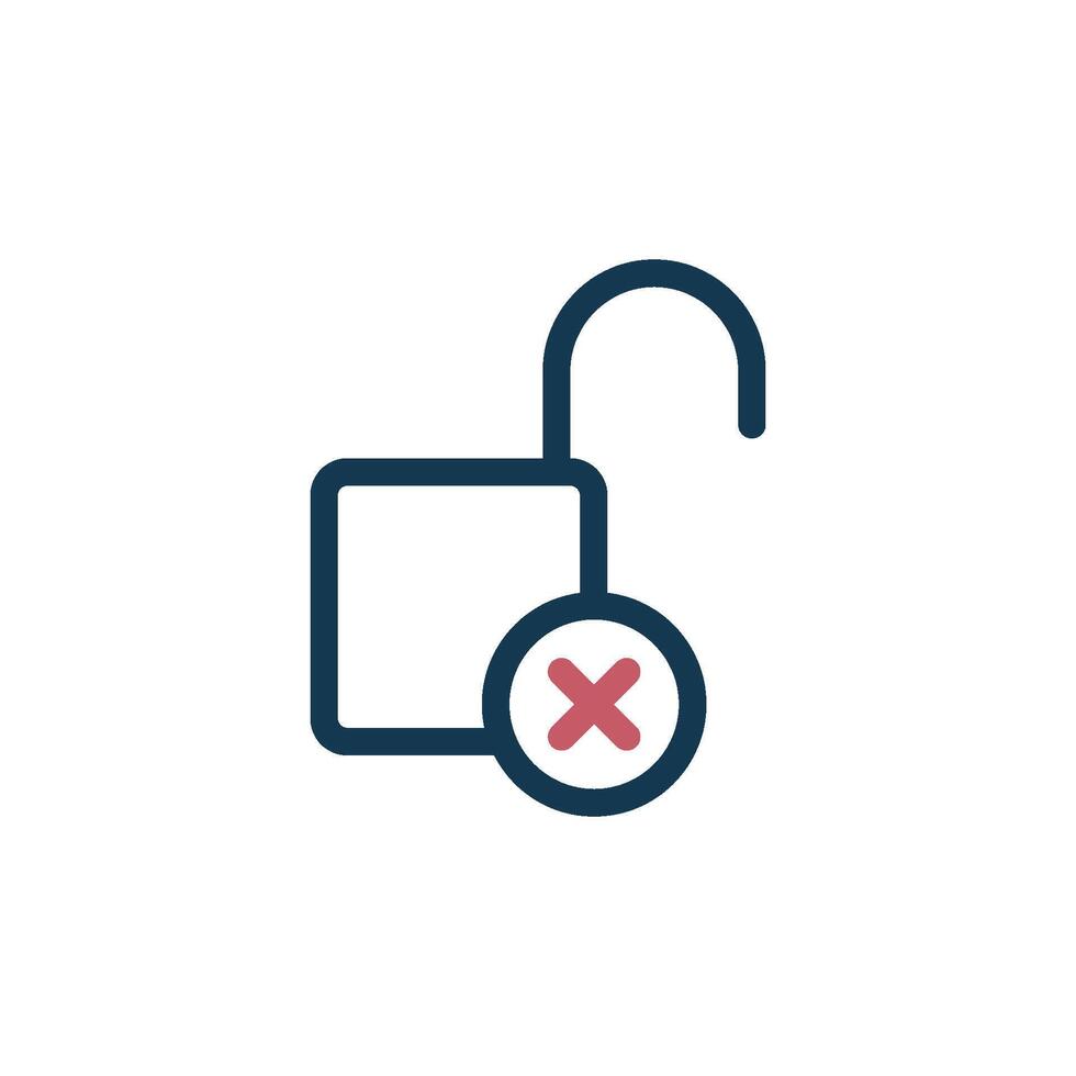 Simple Forbidden Padlock Icon Template vector