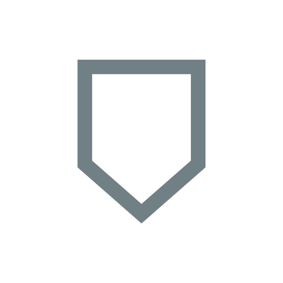 Blank Line Shield Shape Icon Template vector