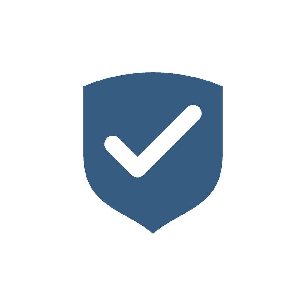 Check Mark Approve Shield Icon Template vector