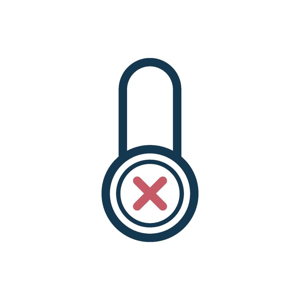 Simple Forbidden Padlock Icon Template vector