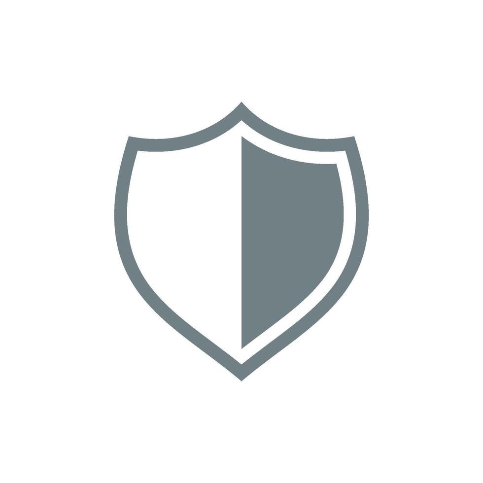 Half Shield Shape Icon Template vector