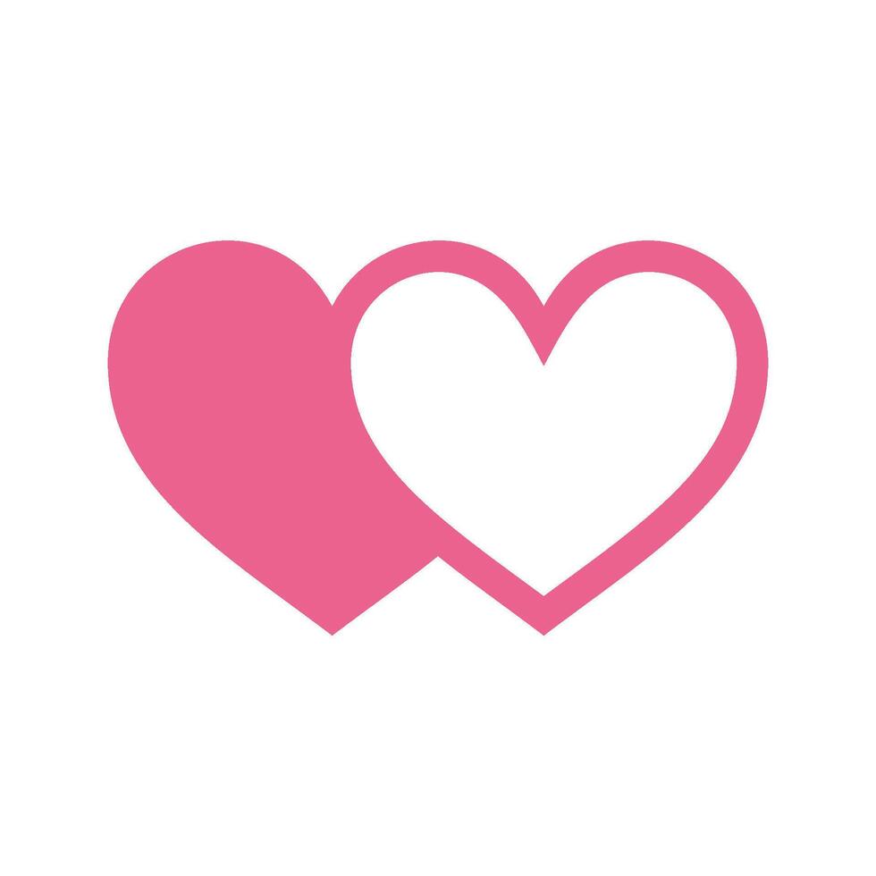 Twin Heart Shape Love Icon Template vector