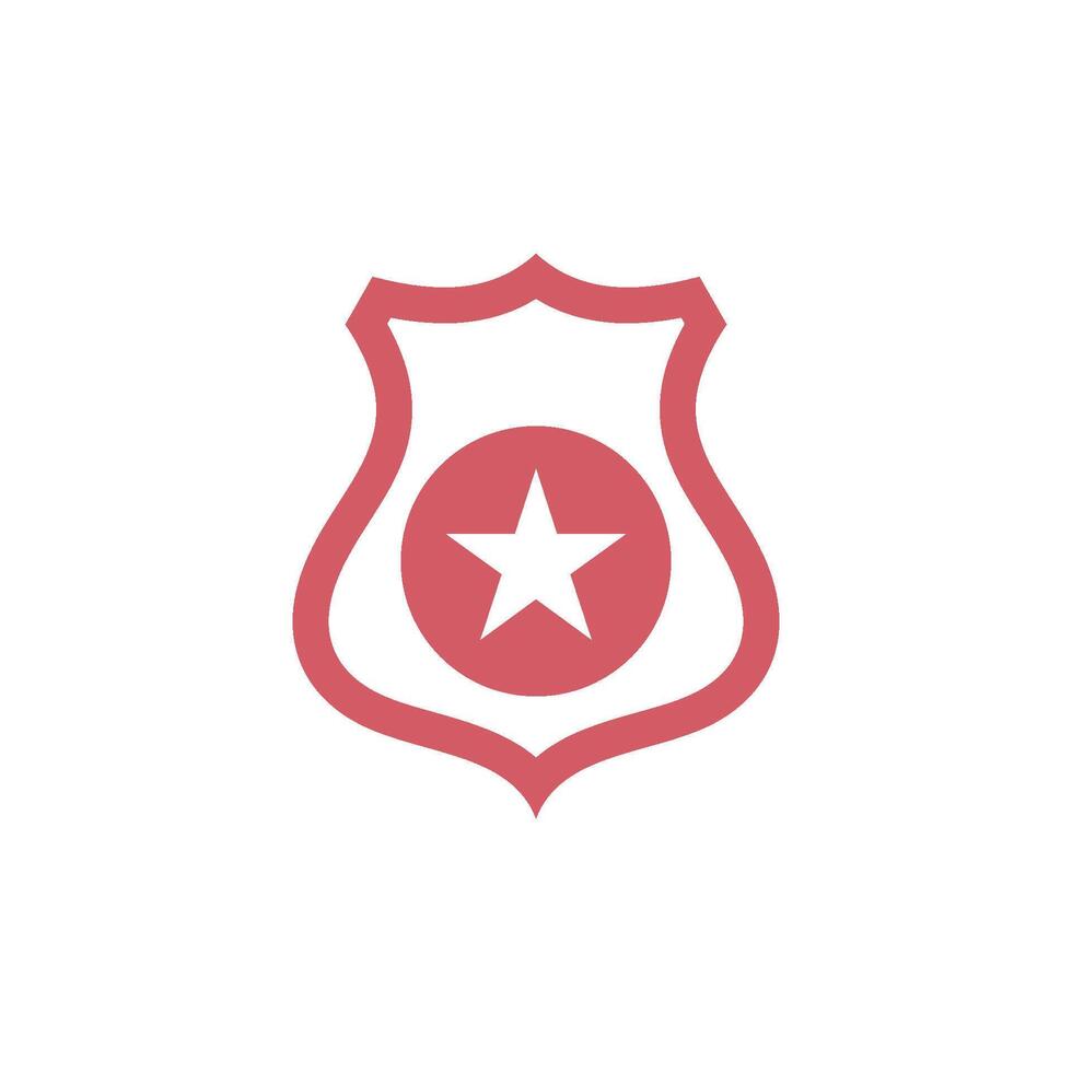 Star in Shield Icon Template vector