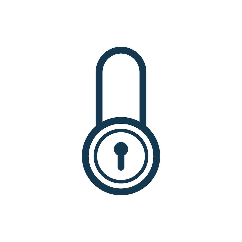 Simple Keyhole Padlock Icon Template vector