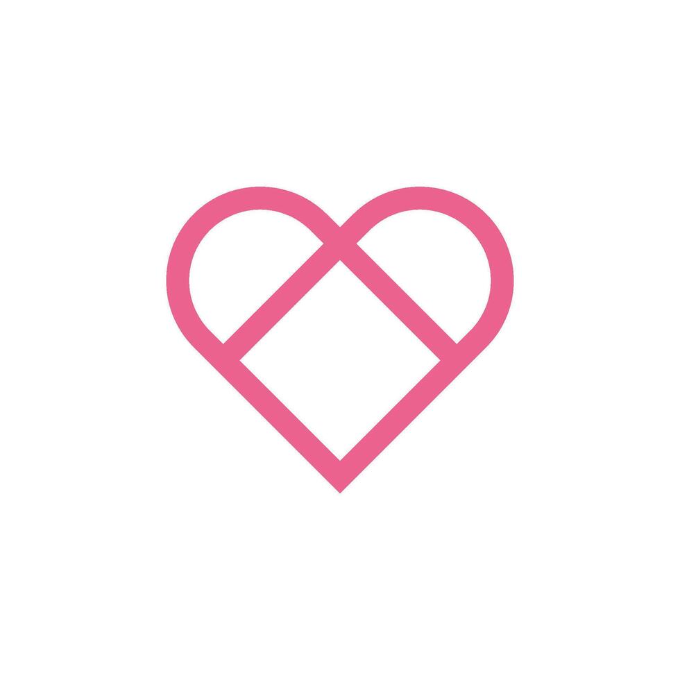 Heart Line Love Icon Template vector