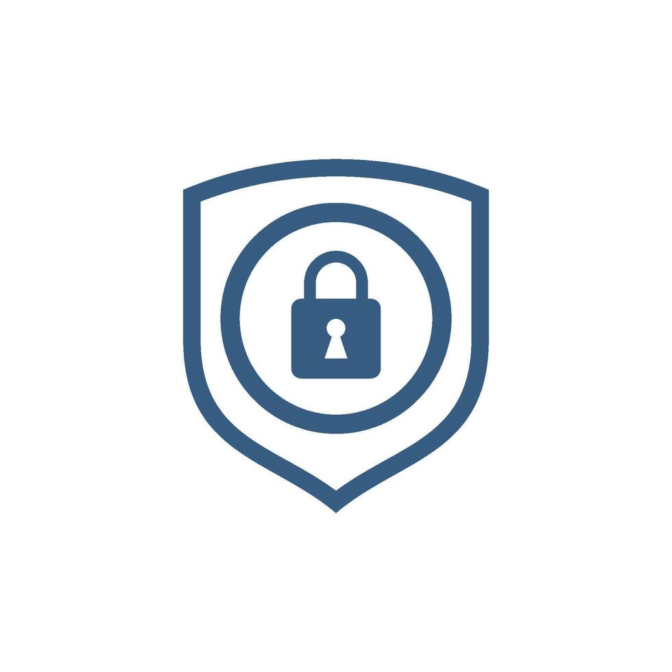 Circle and Padlock Shield Icon Template vector