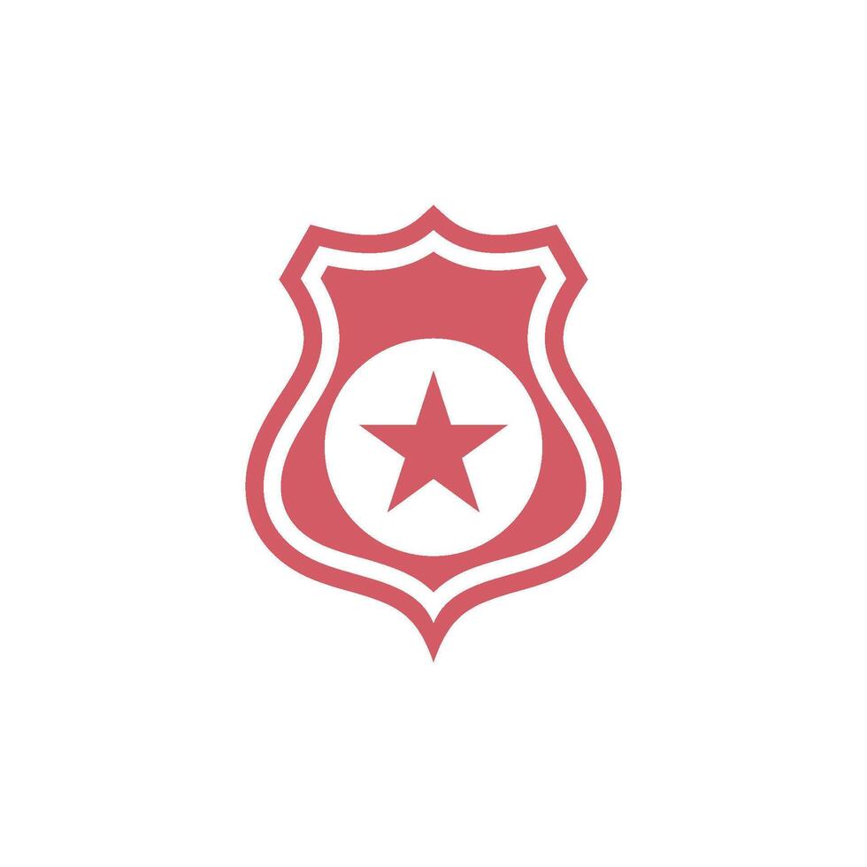 Police Star Shield Emblem Icon Template vector
