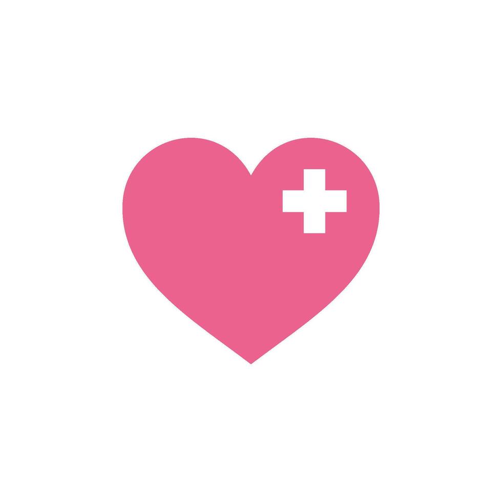 Heart Shape Love and Cross Icon Template vector