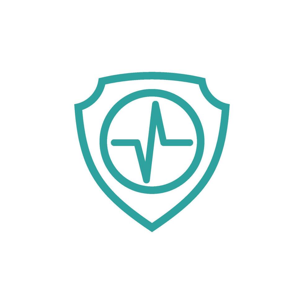 Healthcare Pulse Cardiogram Shield Icon Template vector