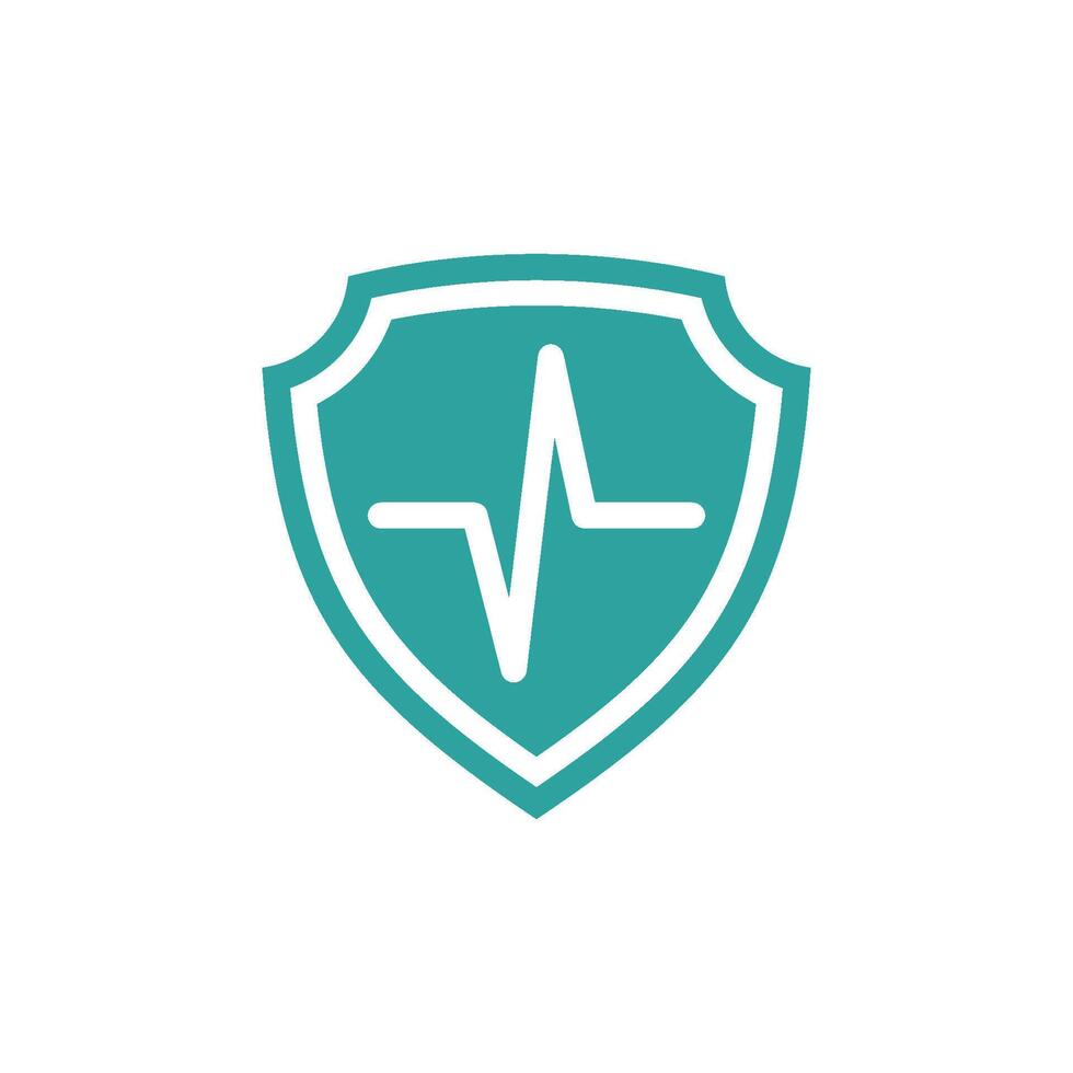 EKG Healthcare Pulse Shield Icon Template vector