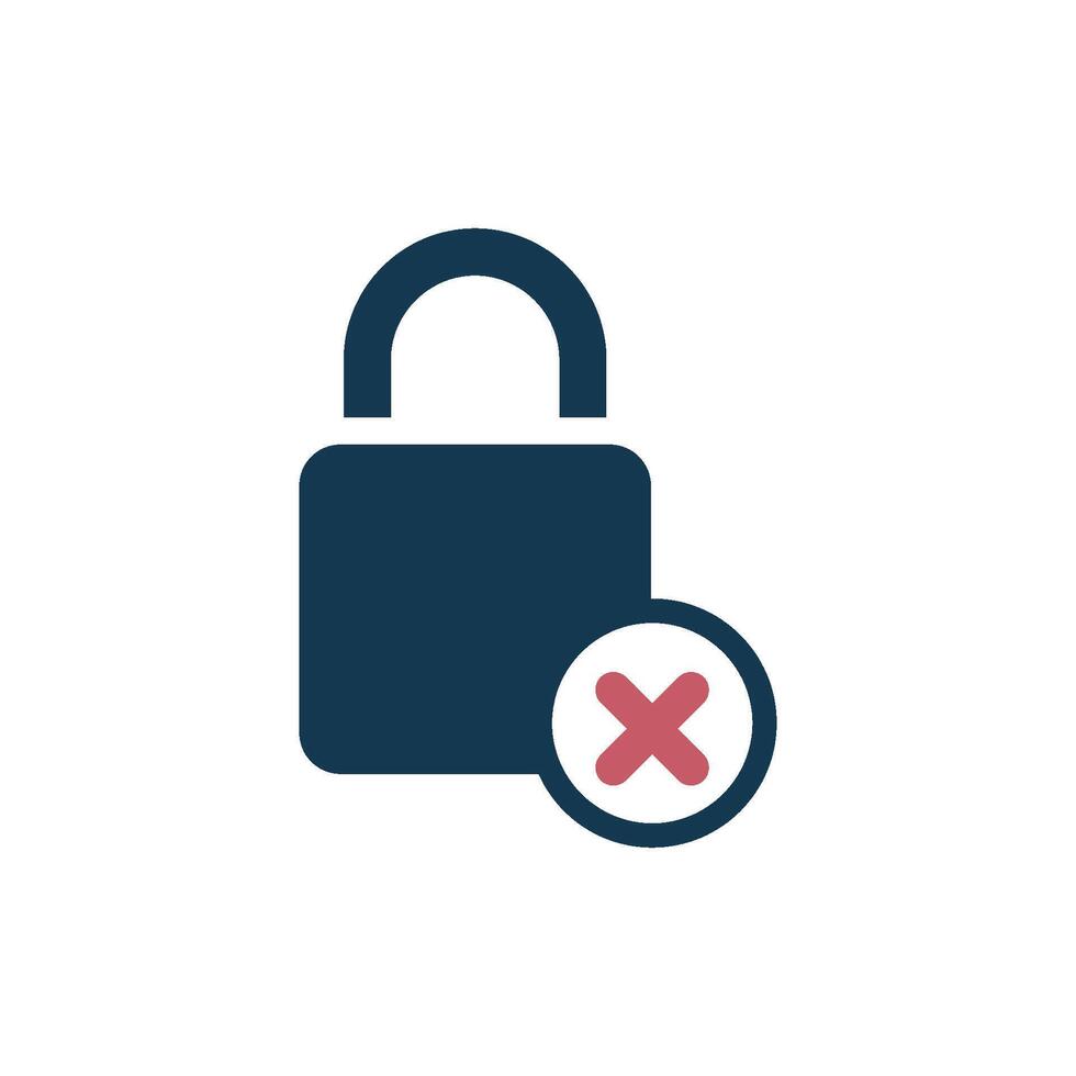 Simple Forbidden Padlock Icon Template vector