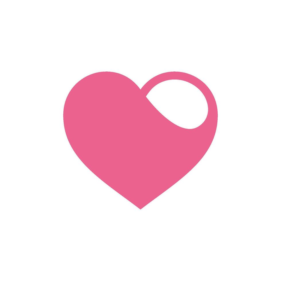 Swoosh Heart Shape Love Icon Template vector