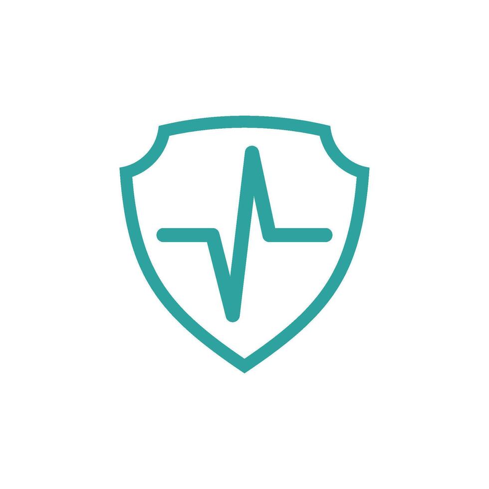 Healthcare Pulse ECG Shield Icon Template vector