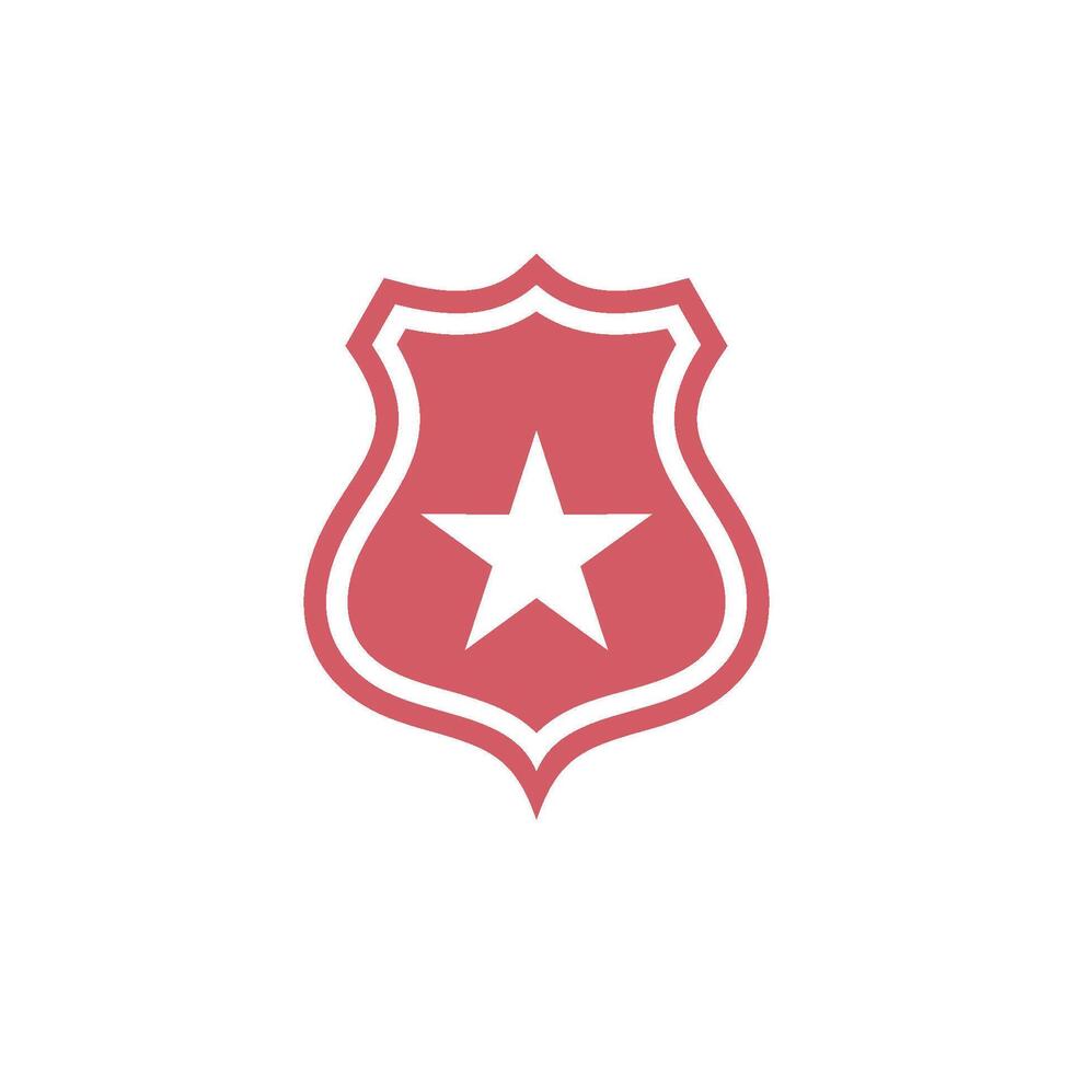 Emblem Police Star Shield Icon Template vector