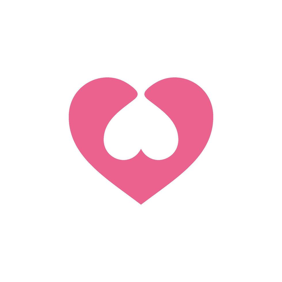 Heart in Heart Shape Love Icon Template vector