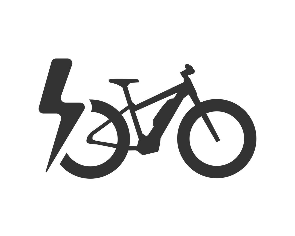 E Bike icon symbol. Bicycle black sign vector