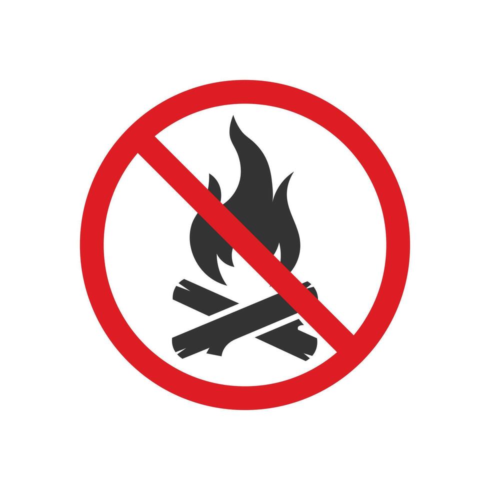 No Fire Sign icon. No flame sign icon symbol. vector