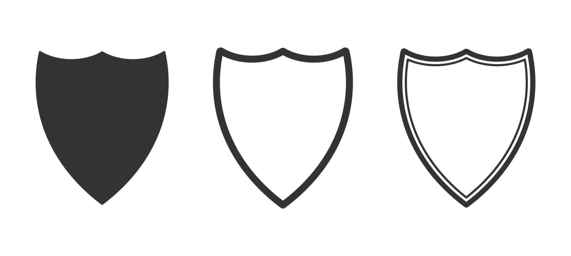 Web Security shield icon shape symbol set. Police badge logo sign collection. 4 vector