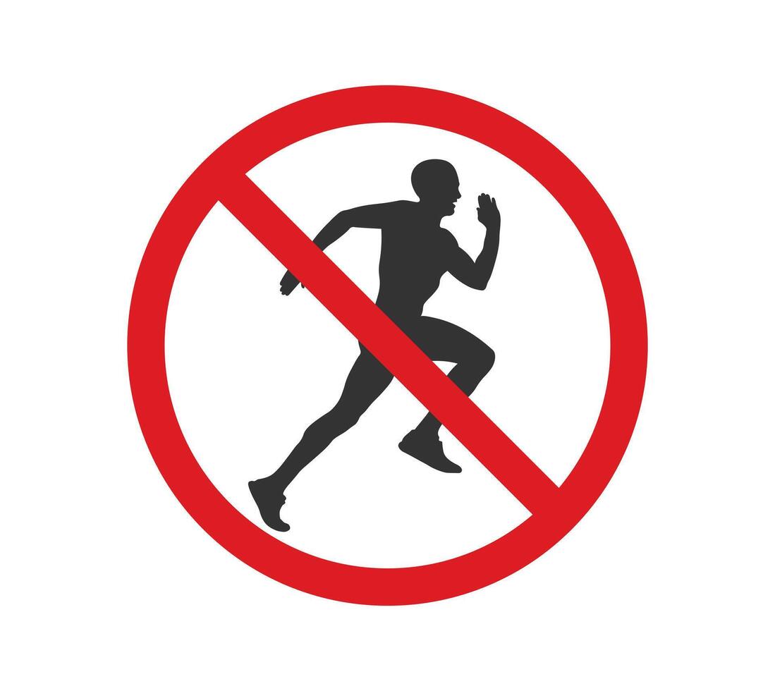 No running icon symbol. Stop running sign. vector