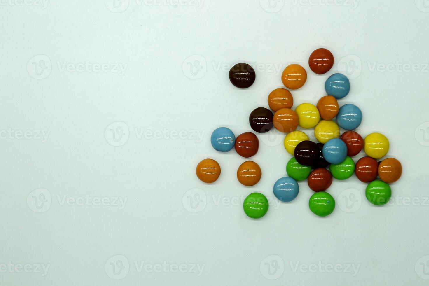 Chocolate candy on white background photo