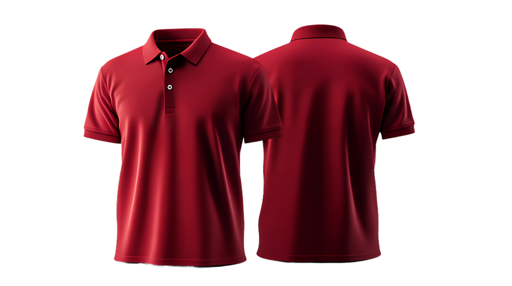 red polo shirt mockup on transparent background png
