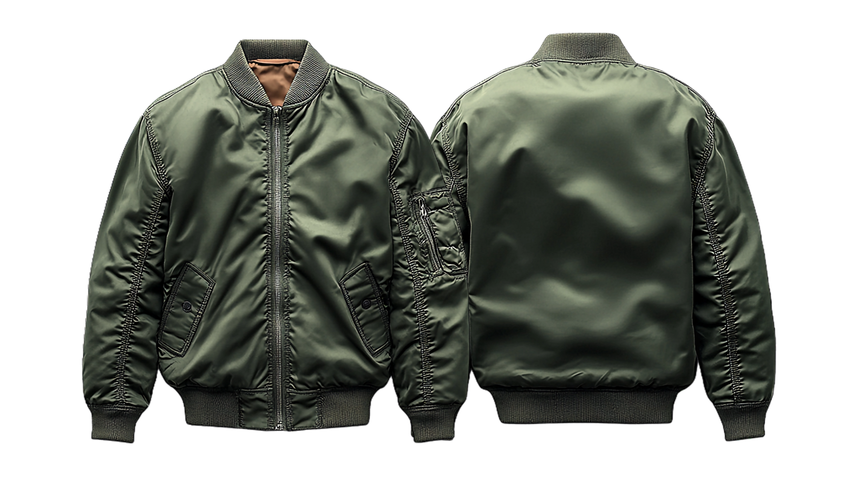two green bomber jackets on a transparent background png