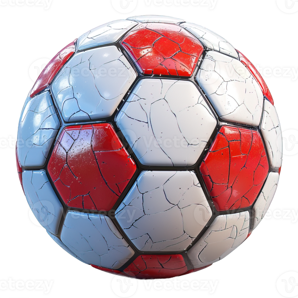realistic round soccer ball isolated on transparent background, png