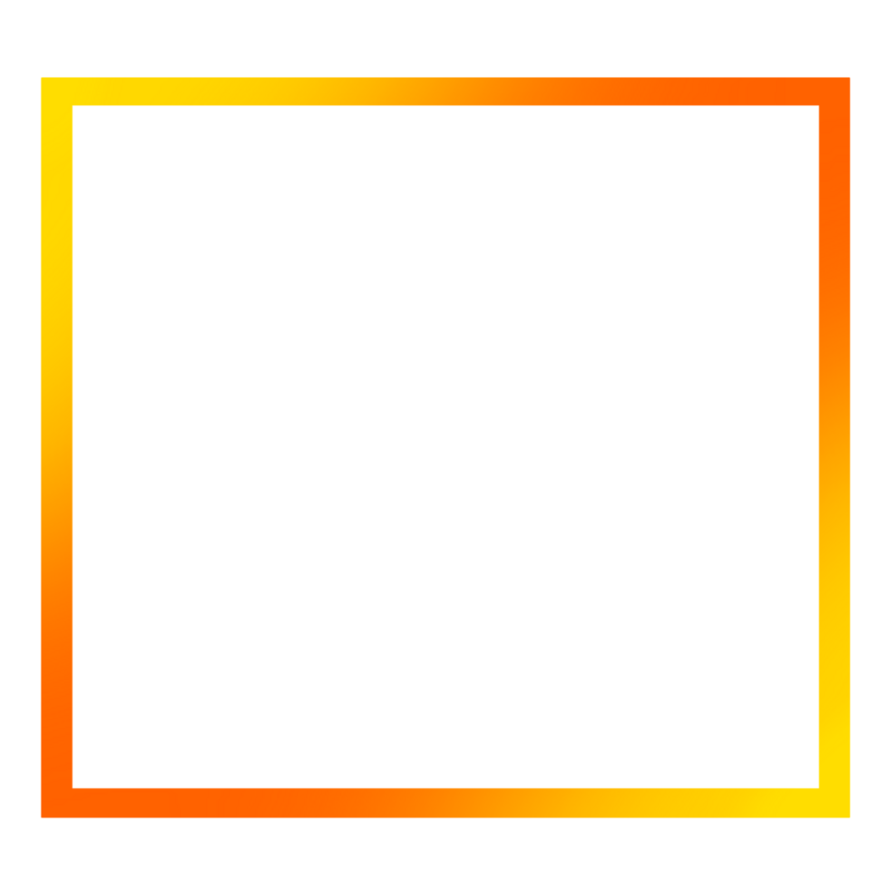 Orange and yellow square frame on transparent background png