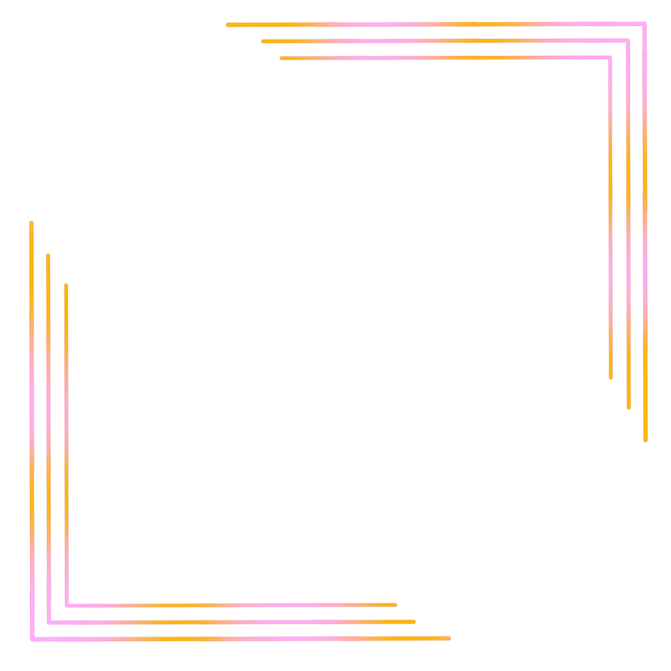 Orange and pink corner frame on a transparent background png