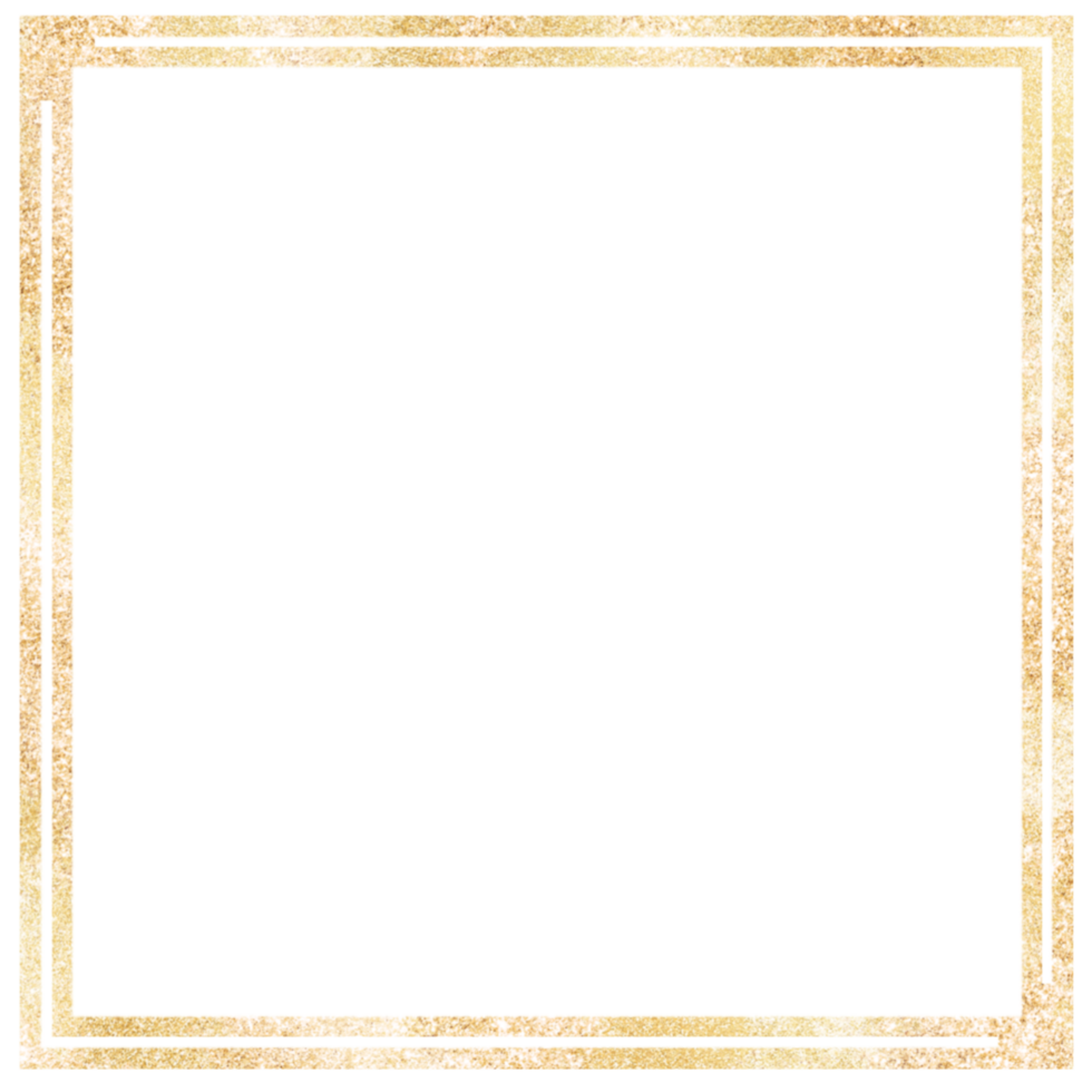 Golden and Shimmery Frame on a Transparent Background png