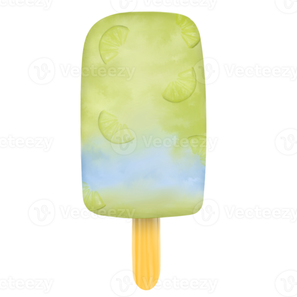A Lime Ice Block on a Transparent Background png