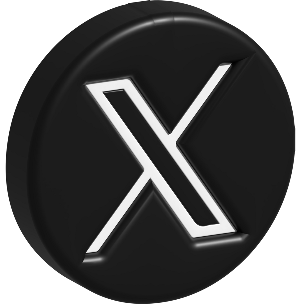 3d icon X with circle background png
