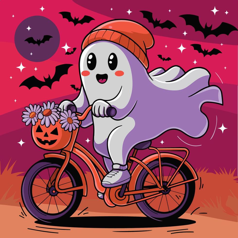 Cute Halloween Ghost vector