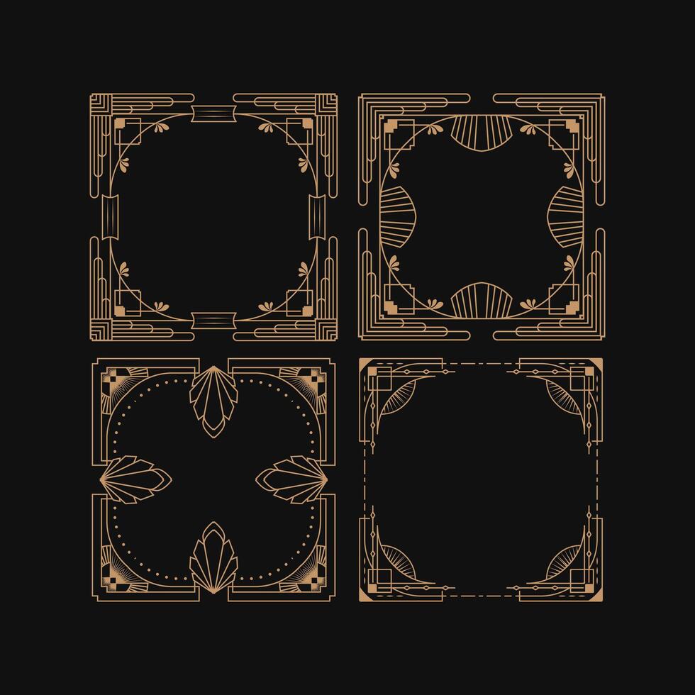 Art Deco Square Frame Illustration vector